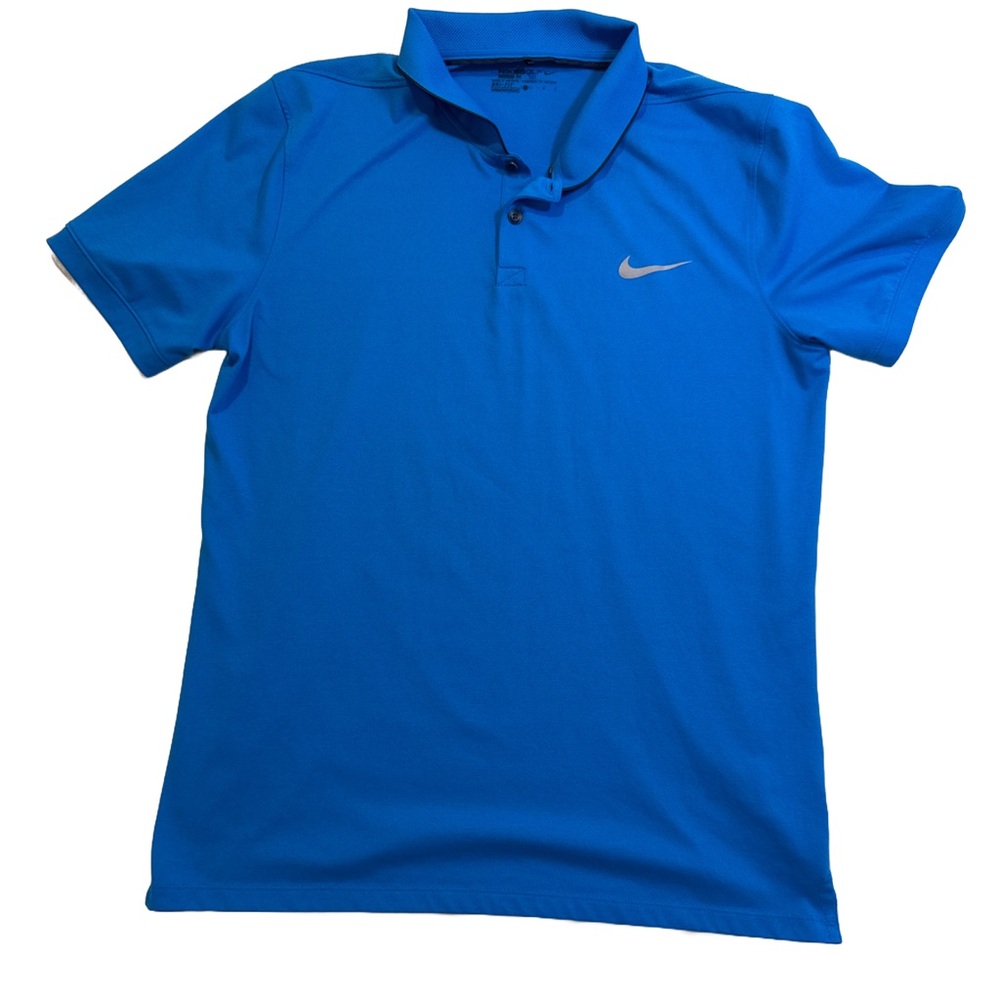 Nike Golf Dri-Fit Modern Fit Blue Polo Men's‎ Large Tennis Athletic Preppy